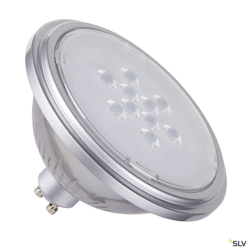 Source LED QPAR111, GU10, argent, 7,3W, 2700K