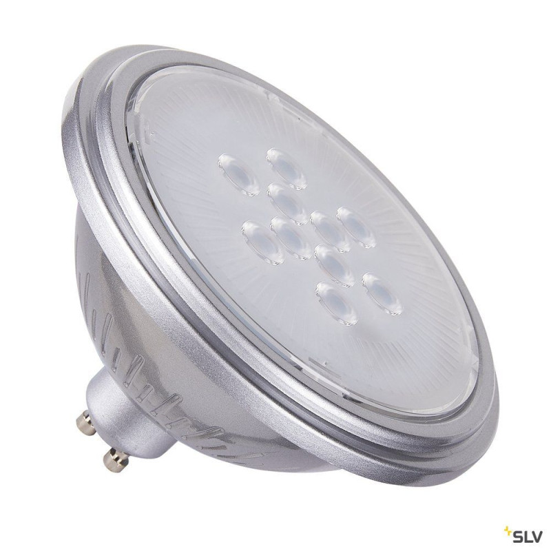 Source LED QPAR111, GU10, argent, 7,3W, 2700K