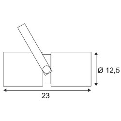 Rail 3 allumages, euro spot g12, 15°, blanc avec adaptateur