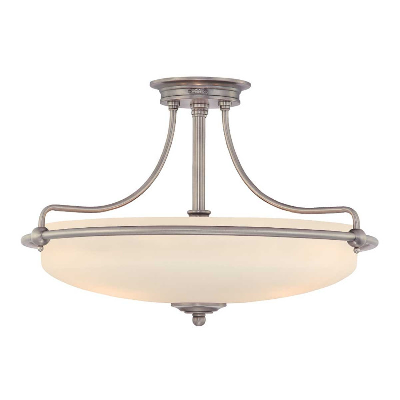 Semi-plafonnier Griffin 4 lumières - Nickel antique