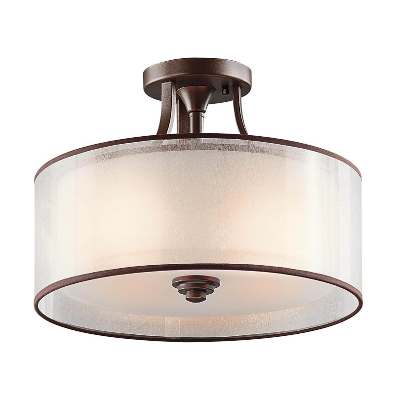 Petit semi-plafonnier Lacey 3 lumières - Bronze