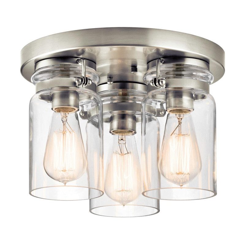 Plafonnier encastré Brinley 3 lumières - Nickel brossé