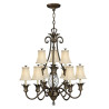 Lustre Plantation 10 lumières - Bronze perlé