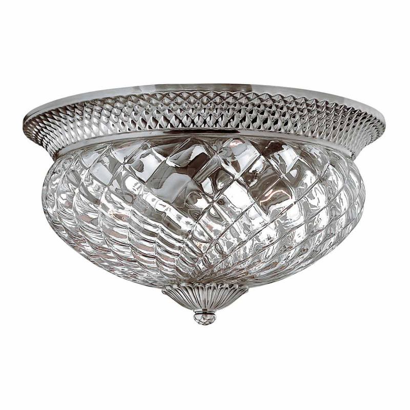 Plafonnier grande taille Plantation 3 lumières - Nickel antique poli
