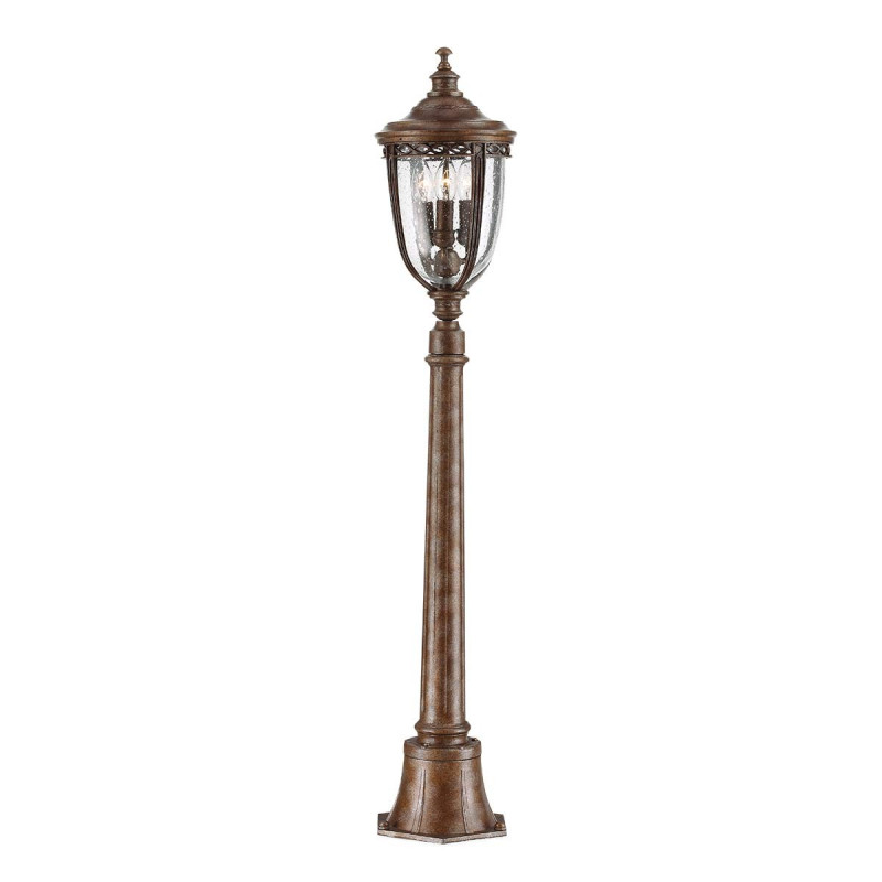 Lampadaire lanterne moyen English 3 lumières - Bronze anglais