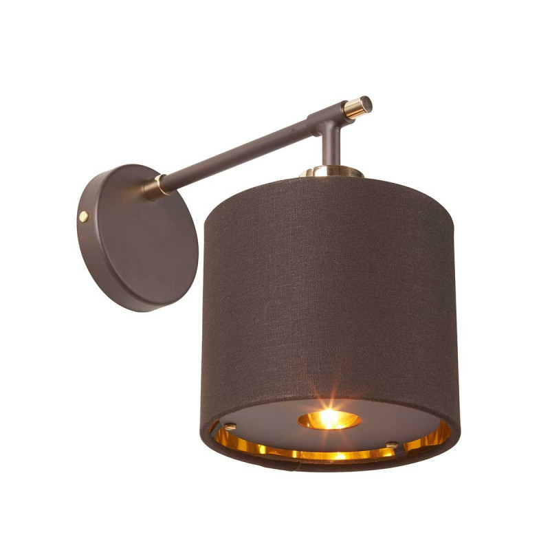 Applique murale Balance 1 lumière - Marron et laiton poli