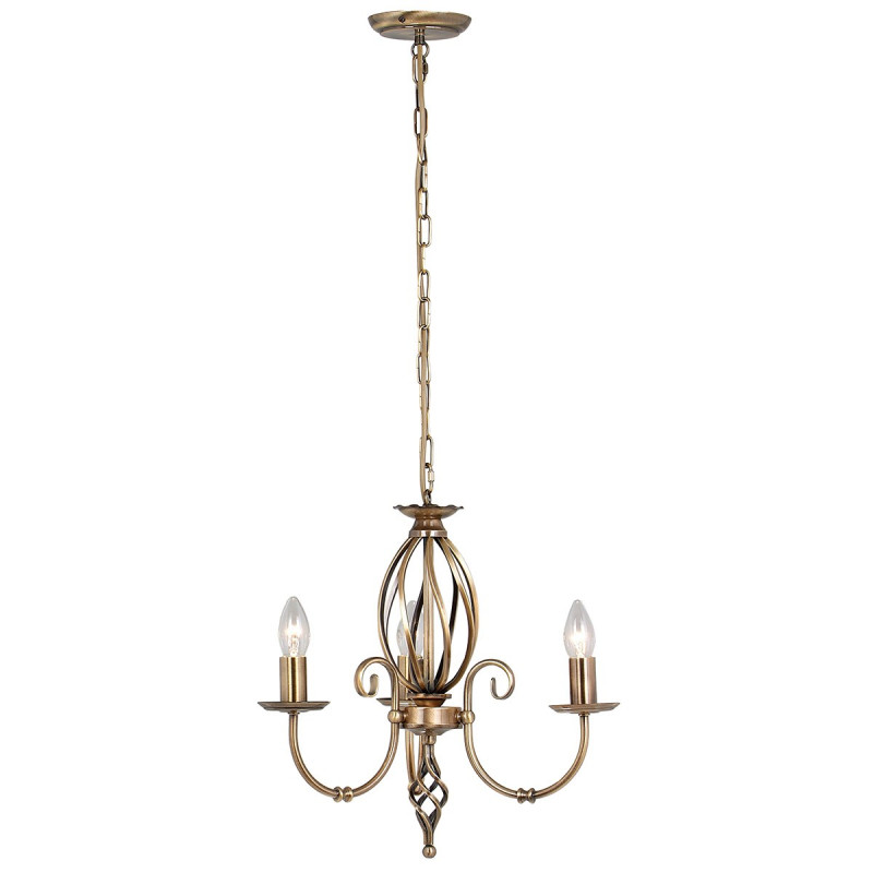 Lustre Artisan 3 lumières - Laiton vieilli