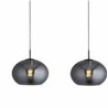 Amsterdam 3Lt Bar Pendant - Black Metal & Smoked Glass