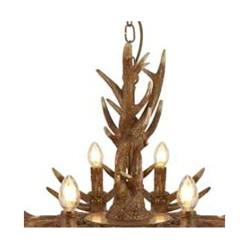 Stag 12Lt Pendant - Brown Resin