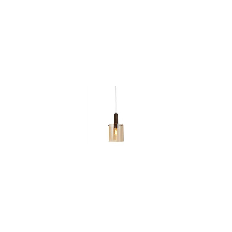 Sweden Pendant - Mocha Metal & Amber Glass