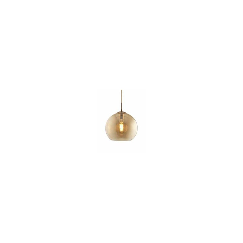 Balls  Pendant  - Antique Brass Metal & Amber Glass