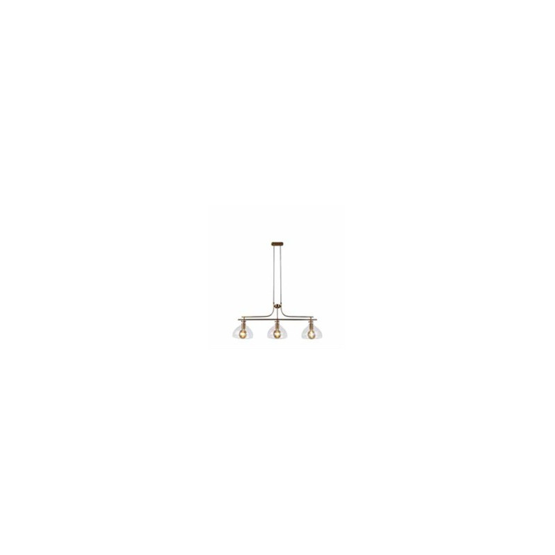Margarita 3Lt Bar Pendant - Brass Metal & Clear Glass