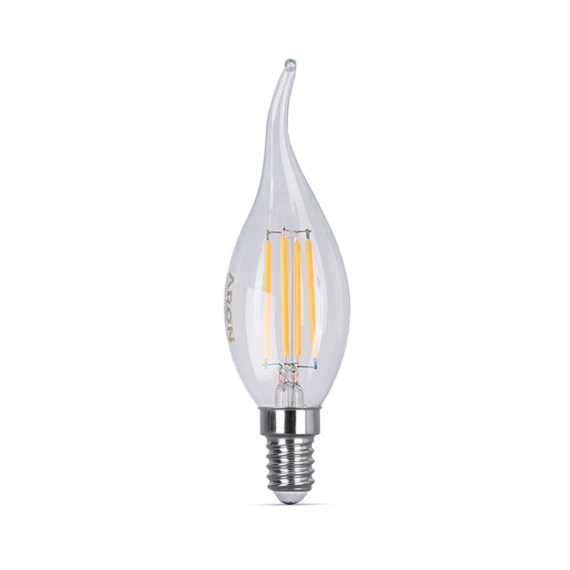 4W Bougie Coup de Vent C35 Filament LED P E14 Verre