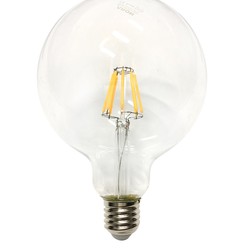 8W Globe G125 Filament LED E27 Verre