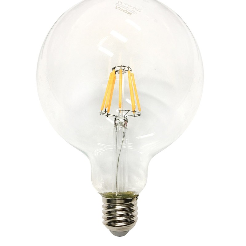 8W Globe G125 Filament LED E27 Verre