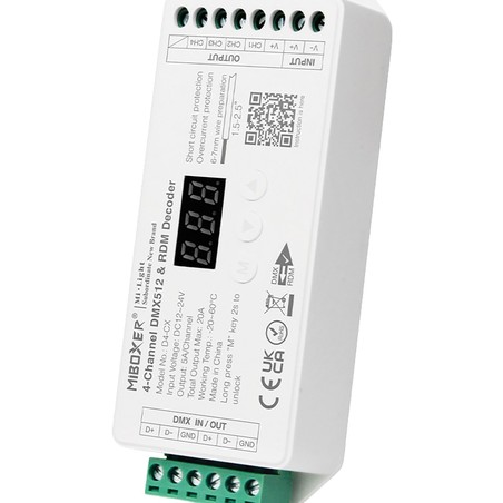 Contrôleur Bandeau RGBW DMX512 RDM 20A D4-CX