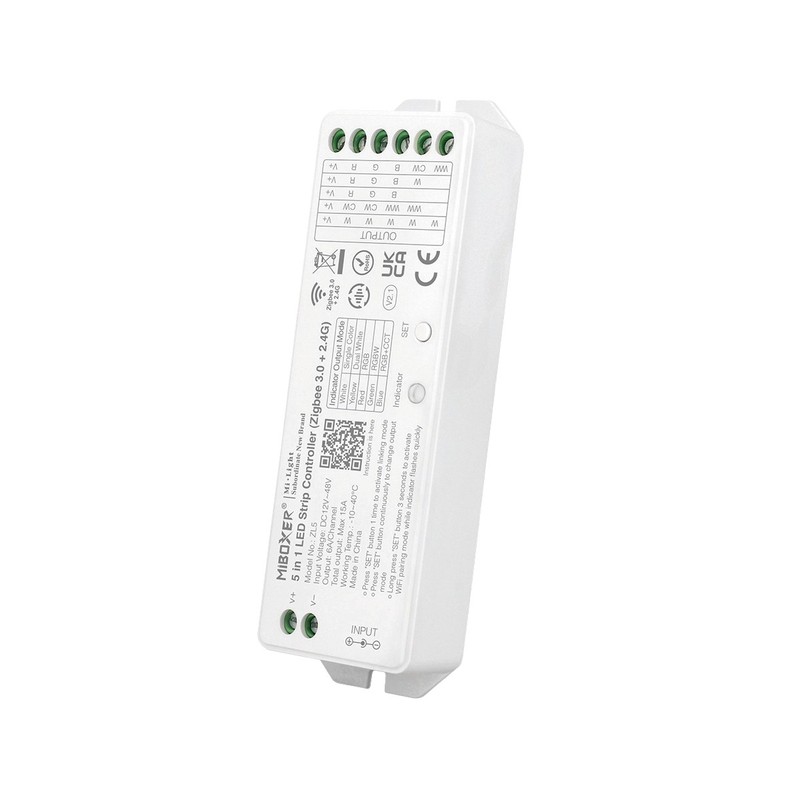 Contrôleur Bandeau 5 en 1 (W/CCT/RGB/RGBCCT) ZigBee 15A ZL5