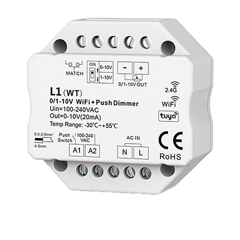 Module 0-10V/1-10V WiFi+RF+Push Dimmable