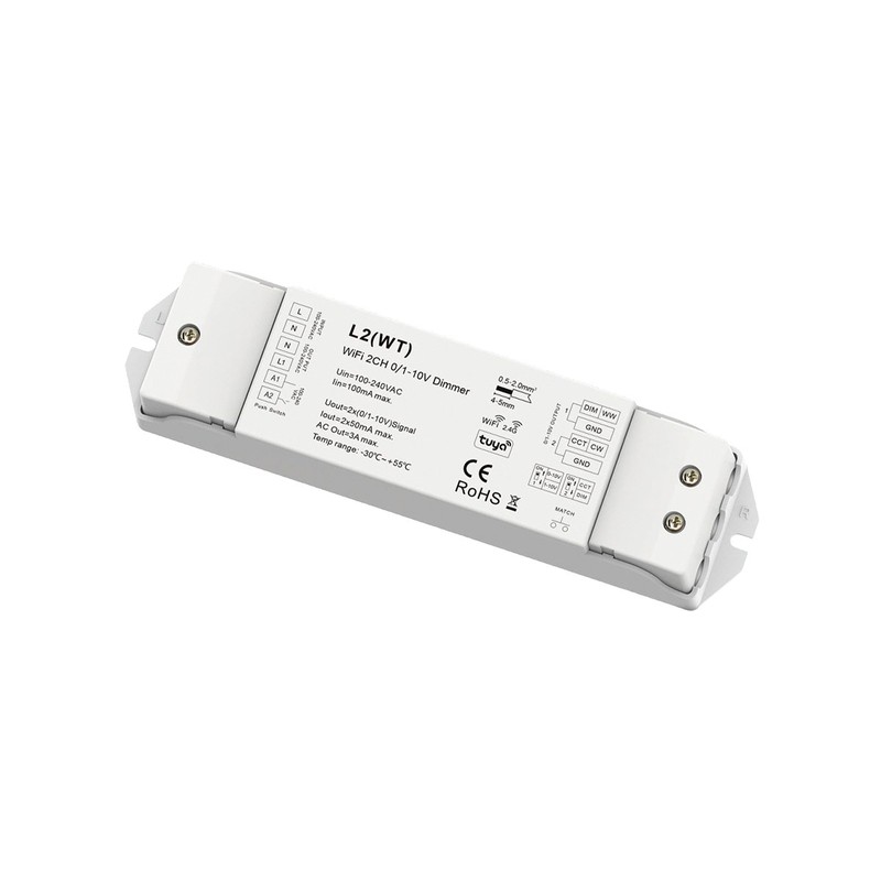 Module 0-10V/1-10V 2 Canales/WiFi+RF+Push Dimmable