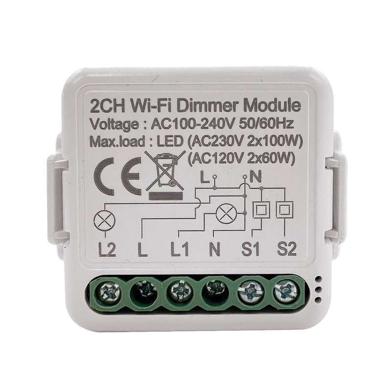 Module Mini TRIAC 2 Sorties WiFi+Push Smart