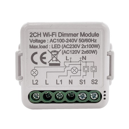 Module Mini TRIAC 2 Sorties WiFi+Push Smart