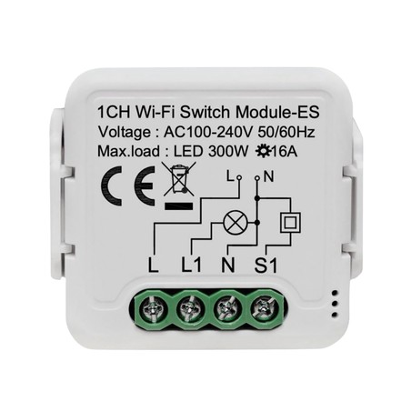 Mini-interrupteur Wi-Fi 16 A avec wattmètre