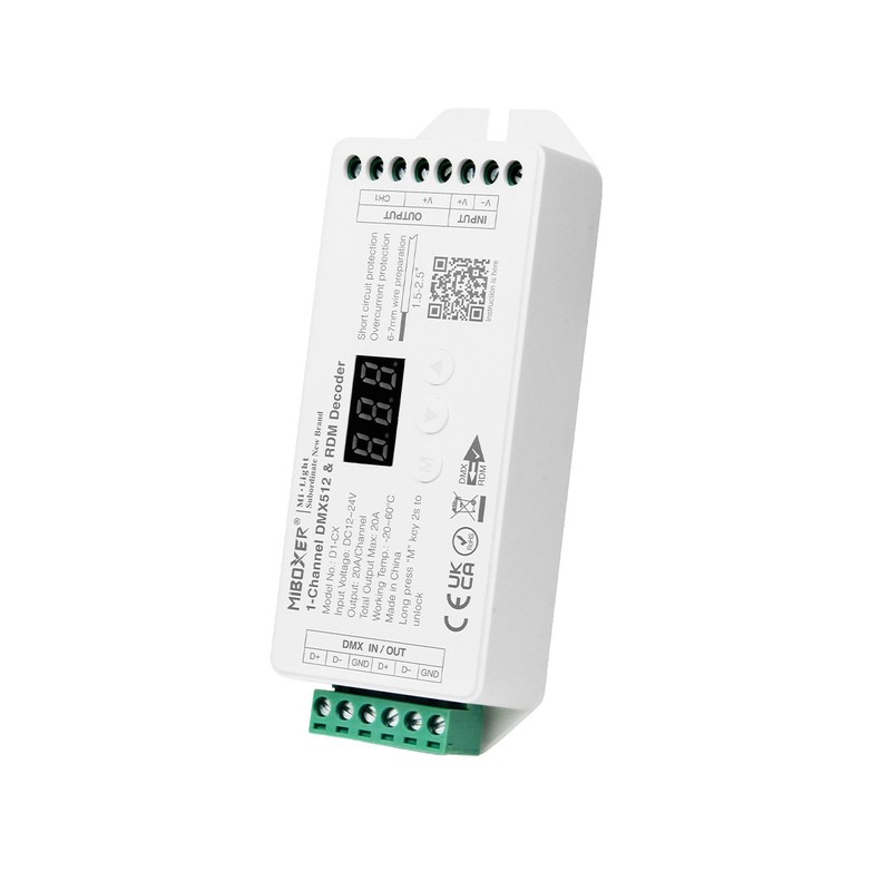 Contrôleur Bandeau Blanc DMX512 RDM 20A D1-CX