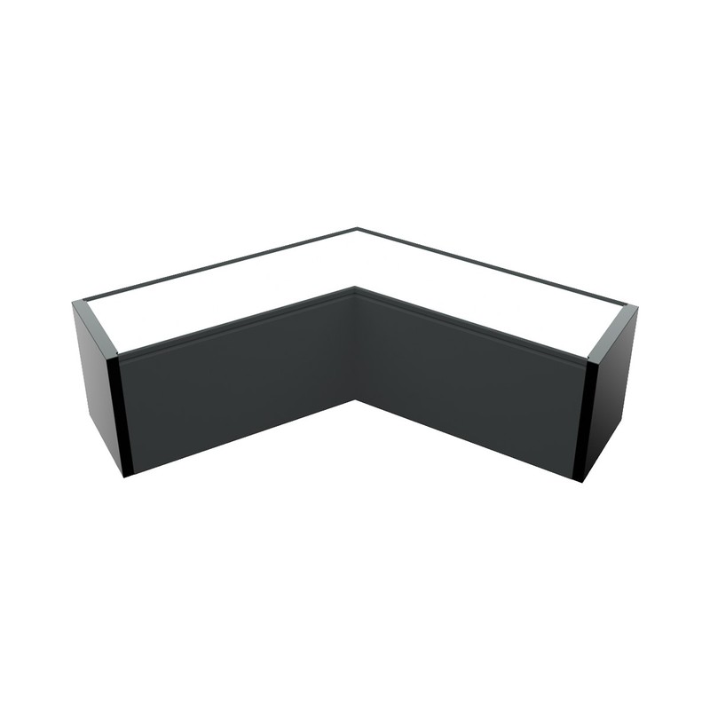 120º L Connecteur 13W Diffuseur Opaque - Noir
