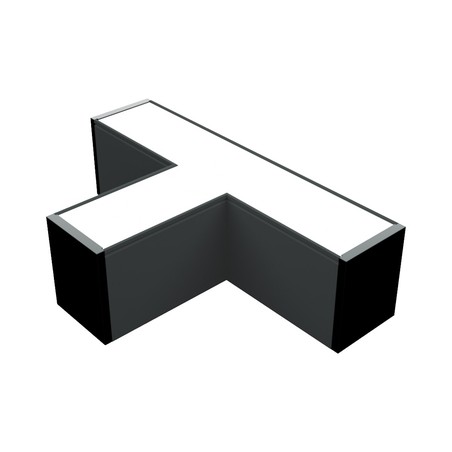 T Connecteur 18W Diffuseur Opaque - Noir