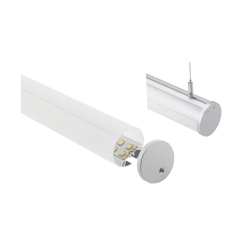 Profilé Aluminium Tubulaire 320º Diffuseur Opaque 30mm