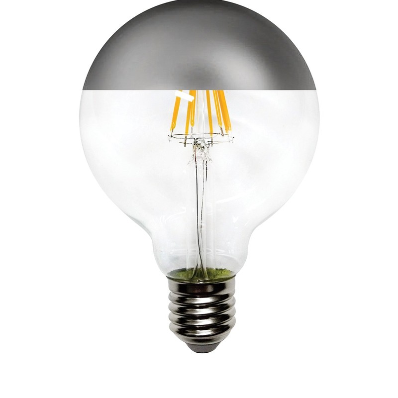 6W Globe G95 Filament LED E27 Argent