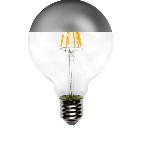 6W Globe G95 Filament LED E27 Argent