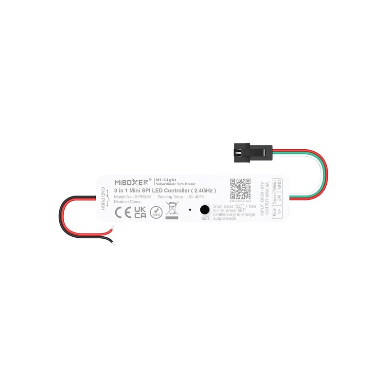 Mini Contrôleur Ruban SPI Single/RGB/RGBW 2.4GHz + Push SPIR3M
