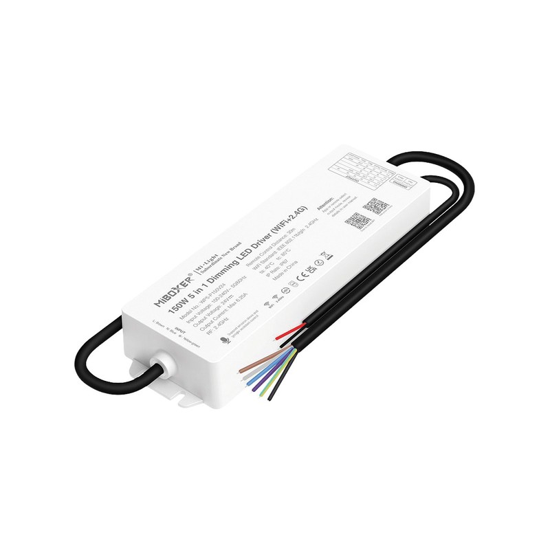Contrôleur Ruban 5em1 c/Fonte 24V 150W WiFi IP67 WP5-P150V24