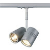 Spot bima II gu10 2x50w max. adaptateur, gris argent, Rail 1 allumage