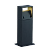 BORNE LOGS 40 CARREE ANTHRACITE, 6W LED BLANC CHAUD