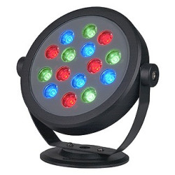 Keto rond led rgb, 15x1w, noir