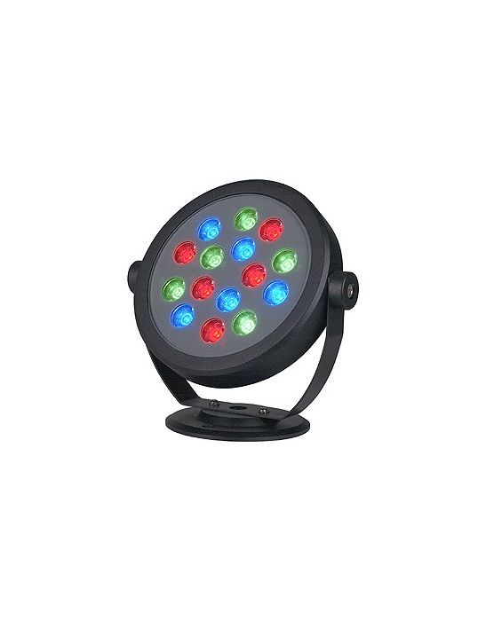 Keto rond led rgb, 15x1w, noir