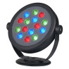 Keto rond led rgb, 15x1w, noir