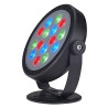 Keto rond led rgb, 15x1w, noir