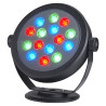 Keto rond led rgb, 15x1w, noir