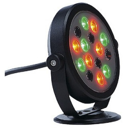 Keto rond led rgb, 15x1w, noir