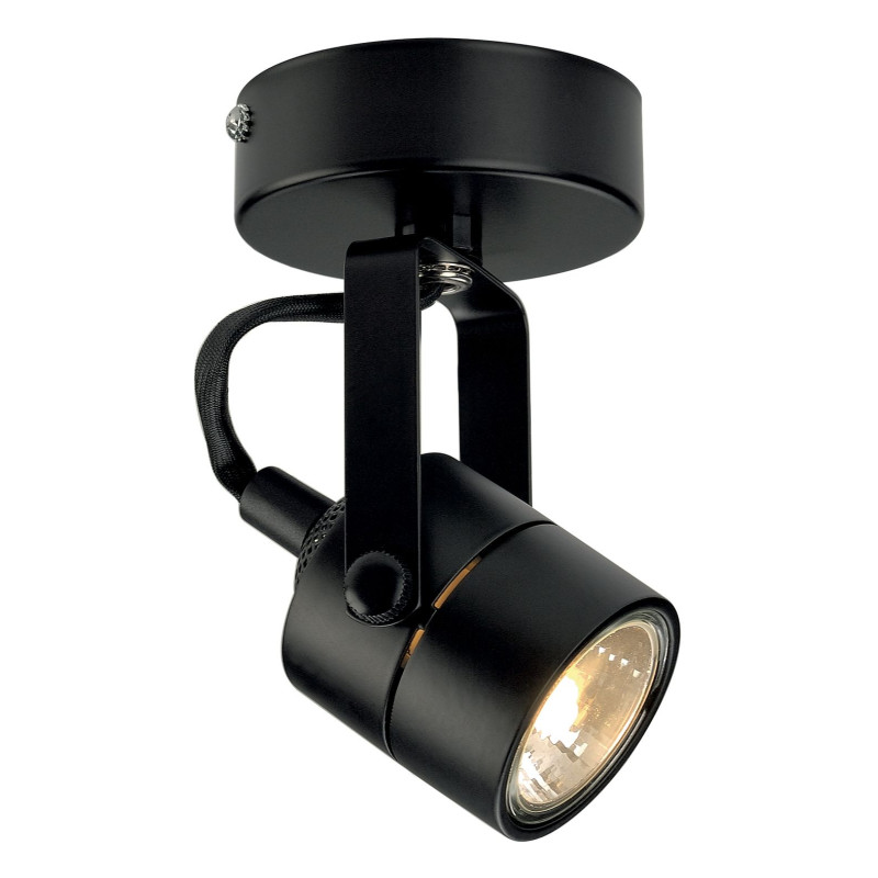 Spot 79 noir gu10 avec patere 230v